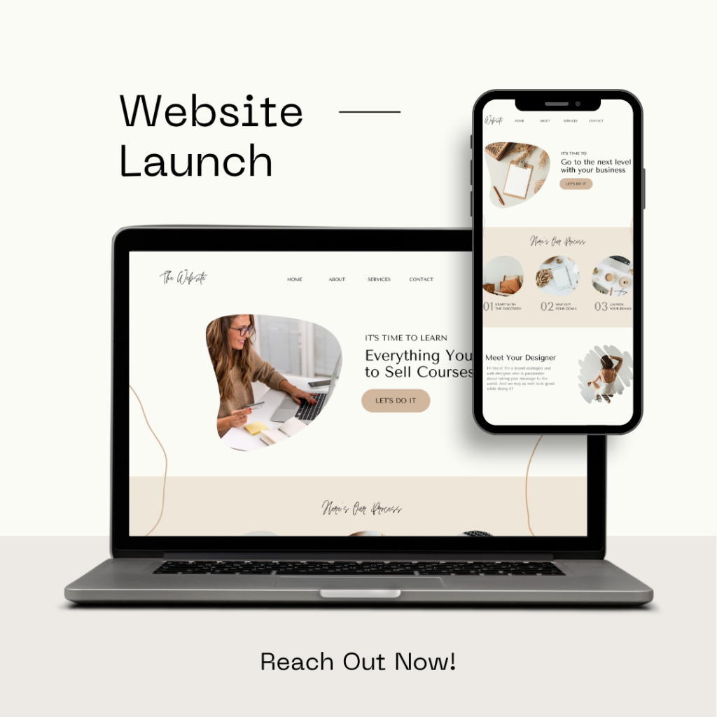 minimalist website launch computer mockup instagram post